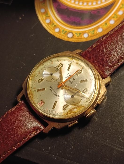 Relógio Cauny cronógrafo - Landeron 187 - a funcionar