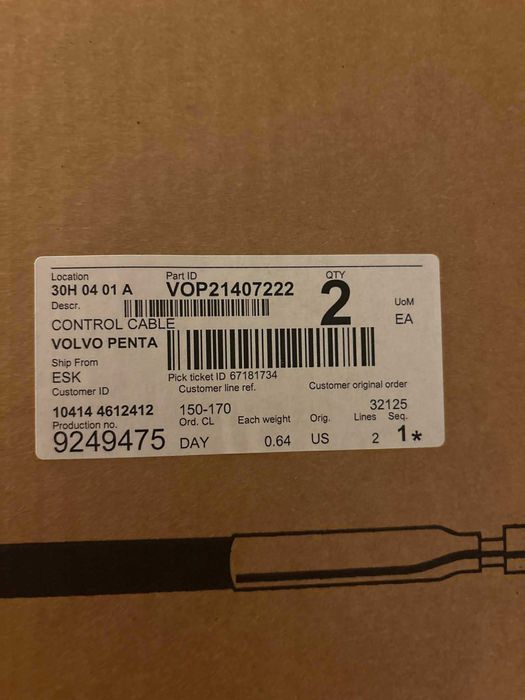 Linka sterująca Volvo Penta – Control Cable