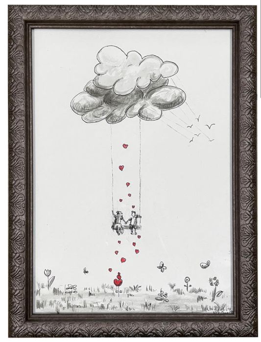 Ilustracja, obrazek, prezent, miłość