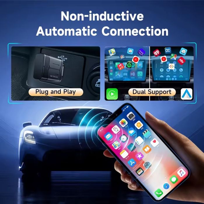 Adaptador Sem Fio para CarPlay e Android 3 em 1
Android Auto 3 ern 1 p