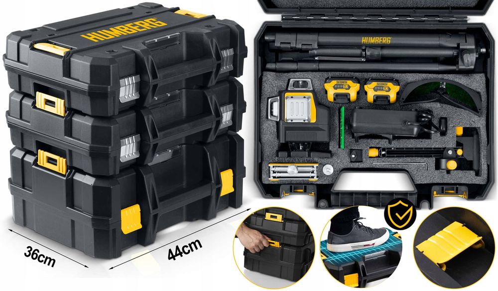 Poziomica Laserowa Laser Krzyżowy 4d Samopoziomujący 50m Zestaw Okazja