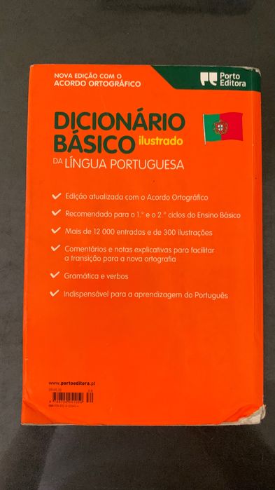 Livro dicionário português básico ilustrado de Porto Editora