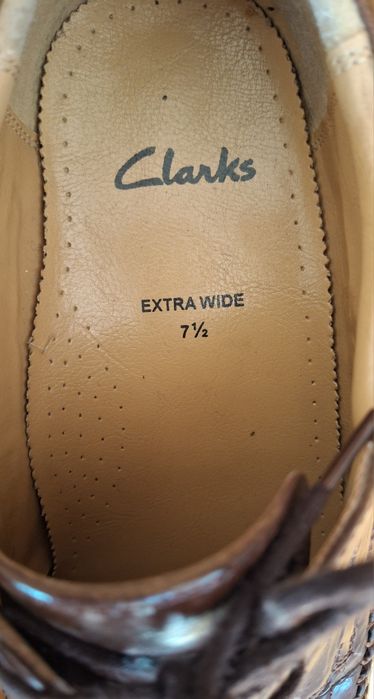 Pantofle męskie skóra brąz Clarks Eu 41,5 uk 7,5