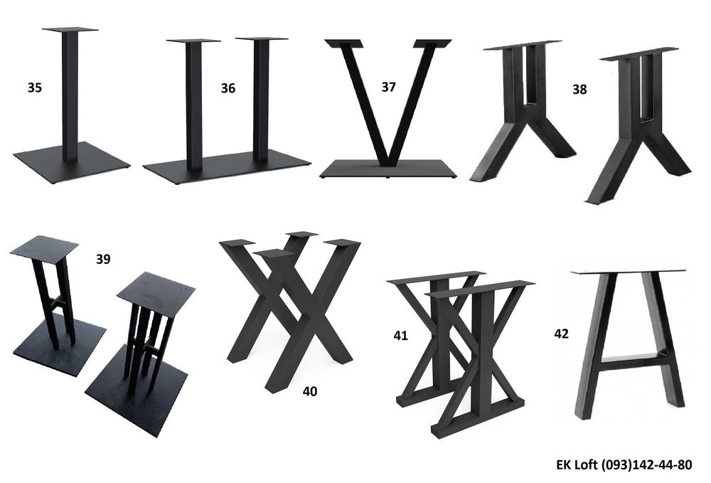 Опори для столу лофт. Металевий каркас для кафе та барів.