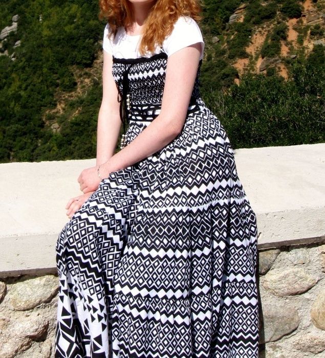 Długa sukienka Stradivarius S 36 aztec boho