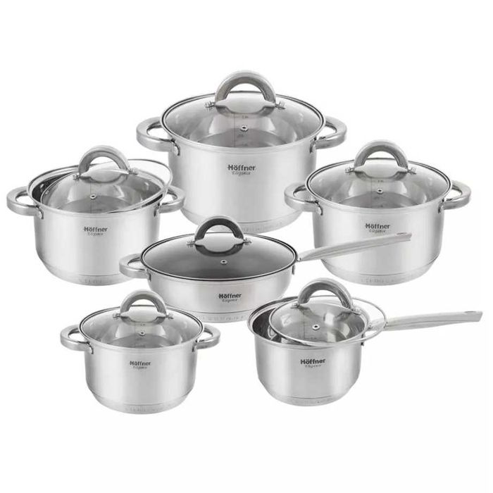 Komplet garnków stalowych Hoffner 12 ele. HF-4450