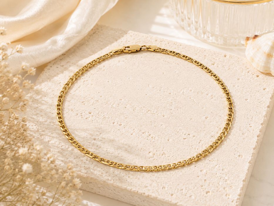 Złota bransoletka na kostkę 585 dł.29,5 cm waga 2,97 g