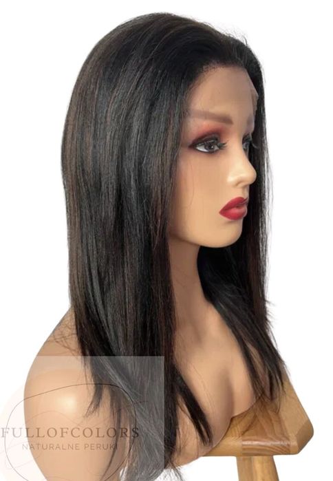 Cieniowana peruka włosy naturalne Mikroskora lacefront