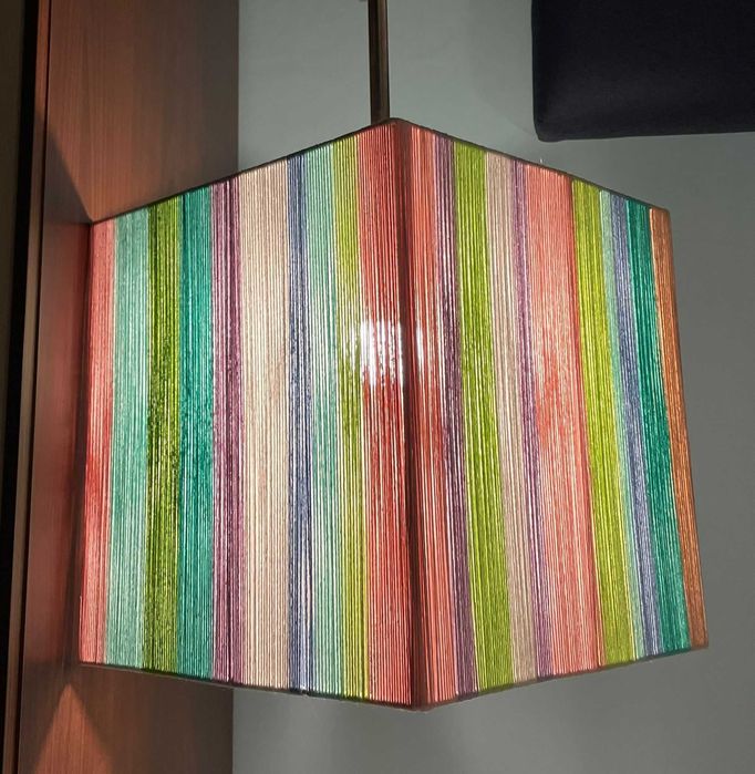 Abażur w kolorach pastelowych - lampa hand made