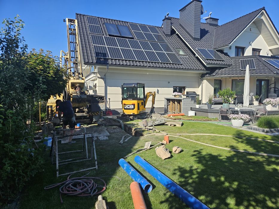 Studnie głębinowe,  odwierty pod pompy ciepła