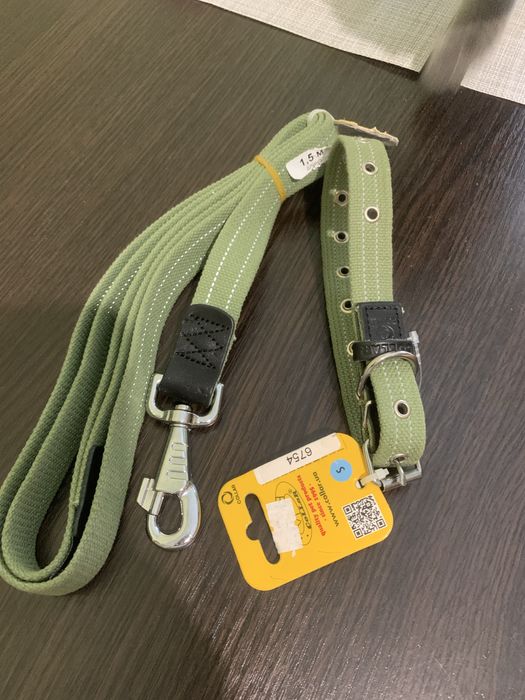 Повідець+нашийник, новий, бавовна