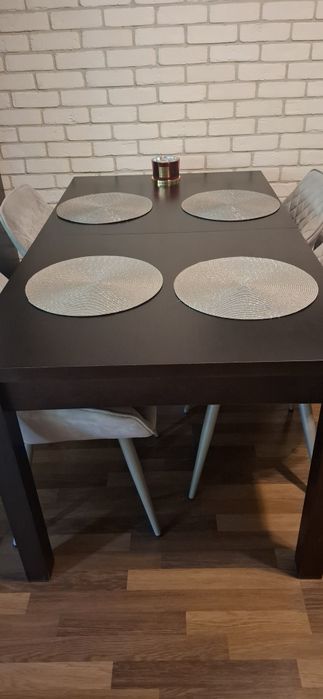 Drewniany stół rozkładany drewno naturalne duży brązowy