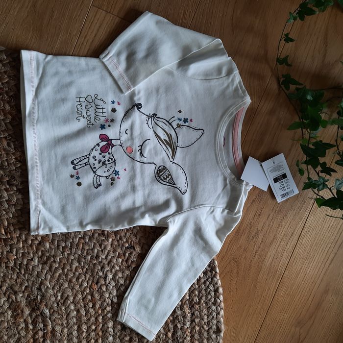 Bluzka 74 nowa smyk cool Club biała sarenka długi rękaw dziewczęca