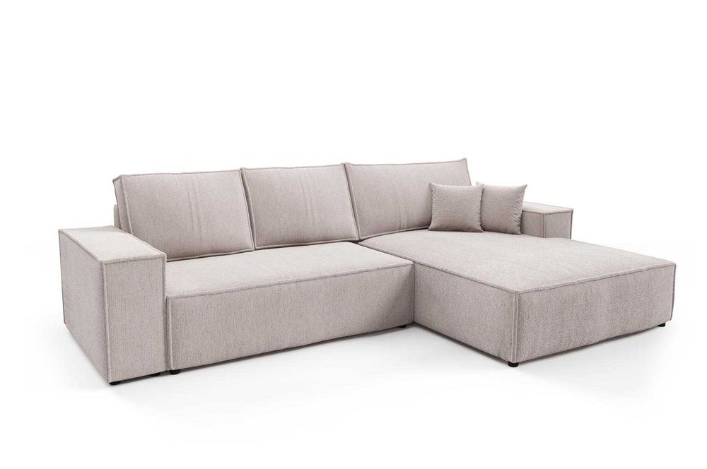 Narożnik rozkładany COBO 294cm sztruks sprężyna falista funkcja spania