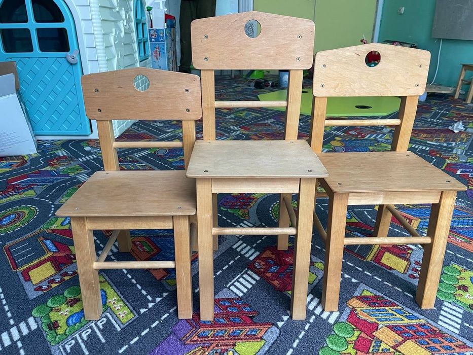 Стільці дитячі в 3х розмірах деревʼяні (2 стільці, 26 розмір)