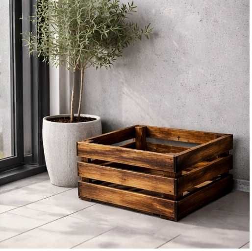 Skrzynka drewniana klatka pudełko owoc jabłka producent 40x30x20opalon