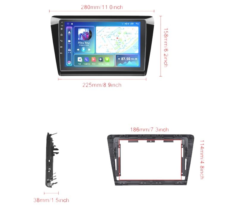 RÁDIO GPS ANDROID 13 SKODA RAPID 12-19