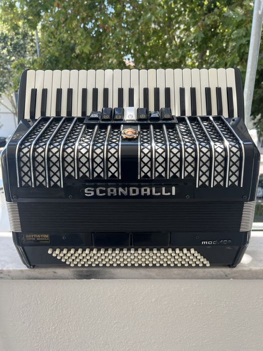 3* voz Acordeão de teclas italia Scandalli Mod 137 afinado + correias