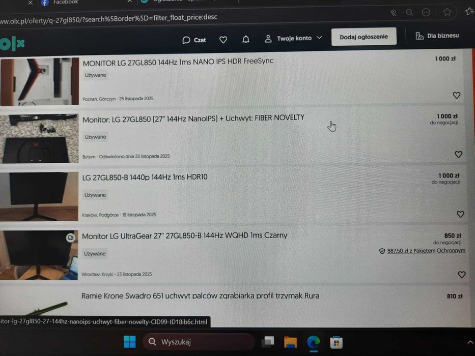 Monitor LG UltraGear 27GL850-B 27 2560/1440 2k  144hz QHD Nano IPS 1ms