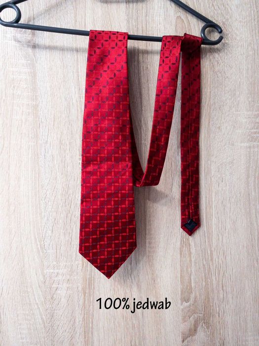 krawat, długi, szeroki, jedwab, premium, bordowy, połyskujący
