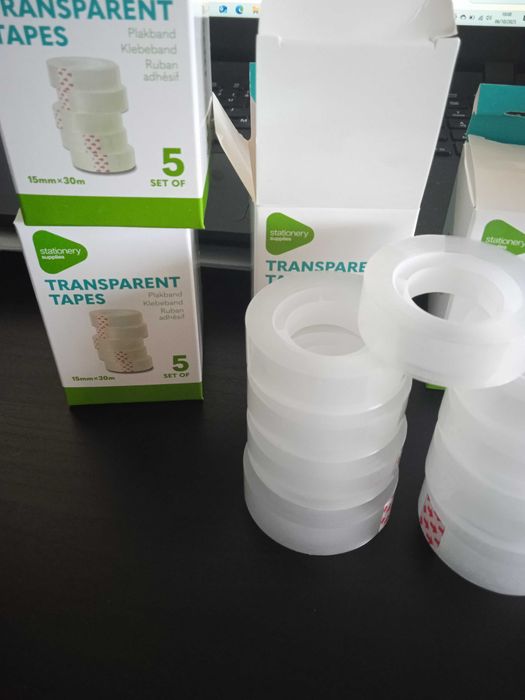 Cx de 5 rolos fita cola transparente