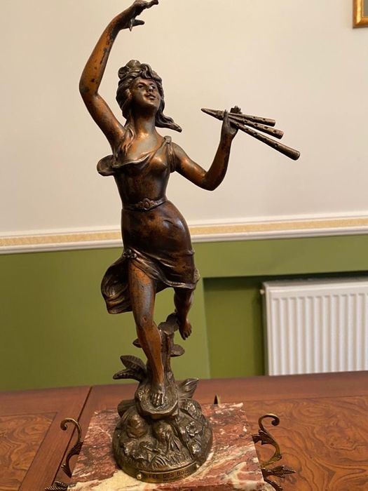 Старинные часы настольные элитные с маятником ХІХ века мраморные