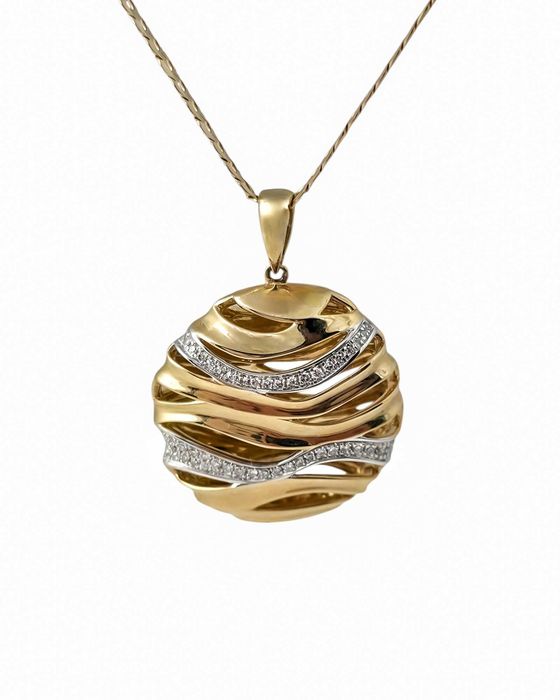 Elegancka, Zawieszka złota z diamentami pr.585 ADIAMO P31868 Y