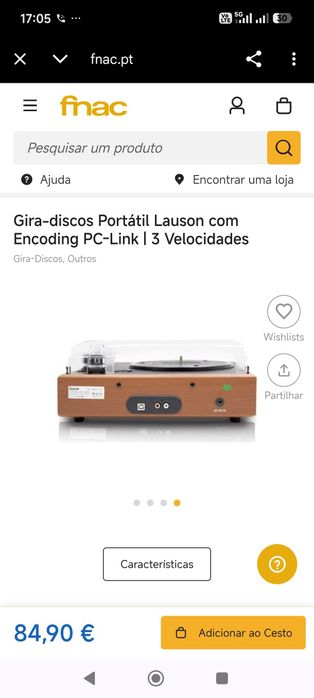 Gira-discos Portátil Lauson com Encoding PC-Link | 3 Velocidades