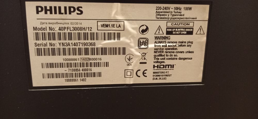 Televisor LED Full HD ultra fino 102cm