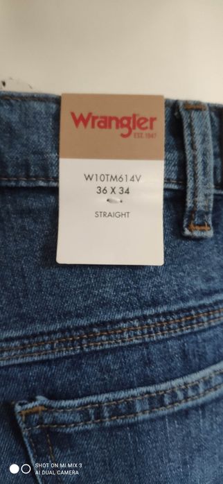 Wrangler Straight Mid Stone wyprzedaż męskie jeansy rozm 36/34