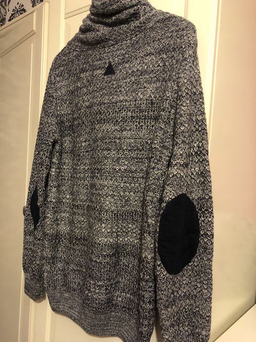 Sweter męski Reserved S/46 , ciepły z golfem granat