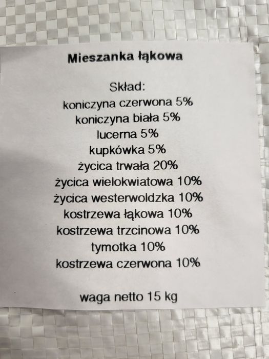Mieszanka Łąkowa. Koniczyna lucerna Nasiona Trawa Mieszanka kurier
