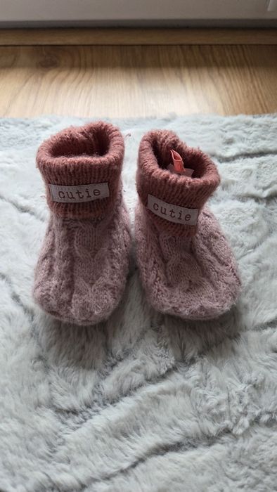 Niechodki skarpety sweterkowe kapcie pepco 20 różowe i białe
