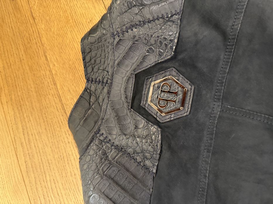 Мужская кожаная куртка Philipp Plein, оригинал.