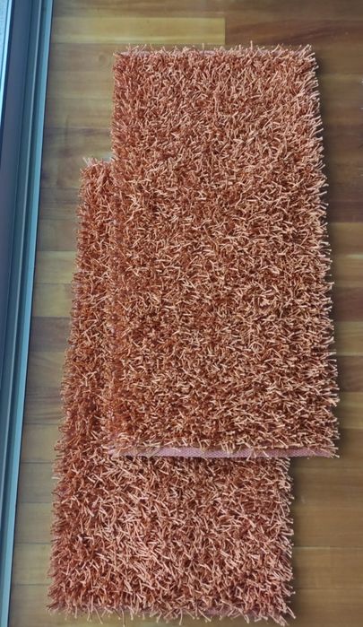 Conjunto de 3 tapetes cor de laranja