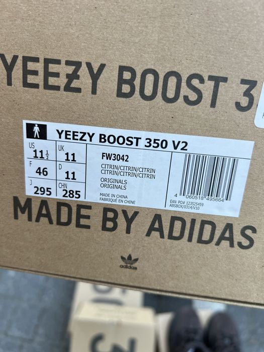 Adidas Yeezy Boost 350 V2 Citrin sneakersy niskie szare 46