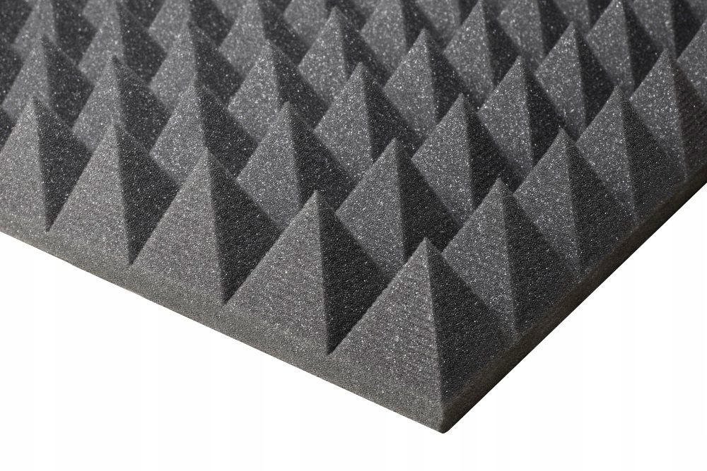 3D Panel Ścienny PIRAMIDA Kwadrat DEKORACJA szary 50x50cm Wyciszający