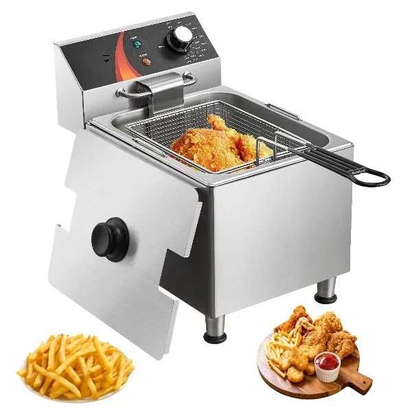 Fritadeira elétrica comercial  3100W 9L Aço inoxidável Upgrade 200°C