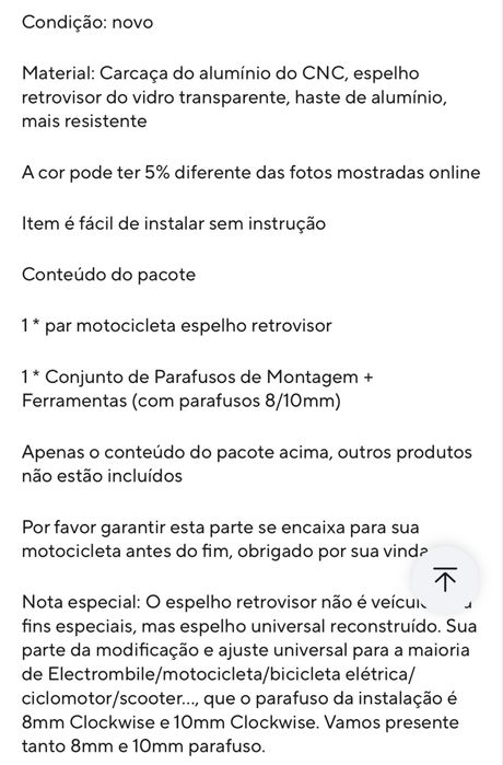 Retrovisor Esportivo Universal NOVO