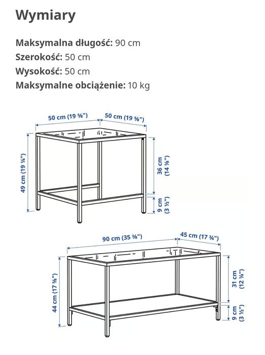 Ikea Vittsjo zestaw 2 stolików