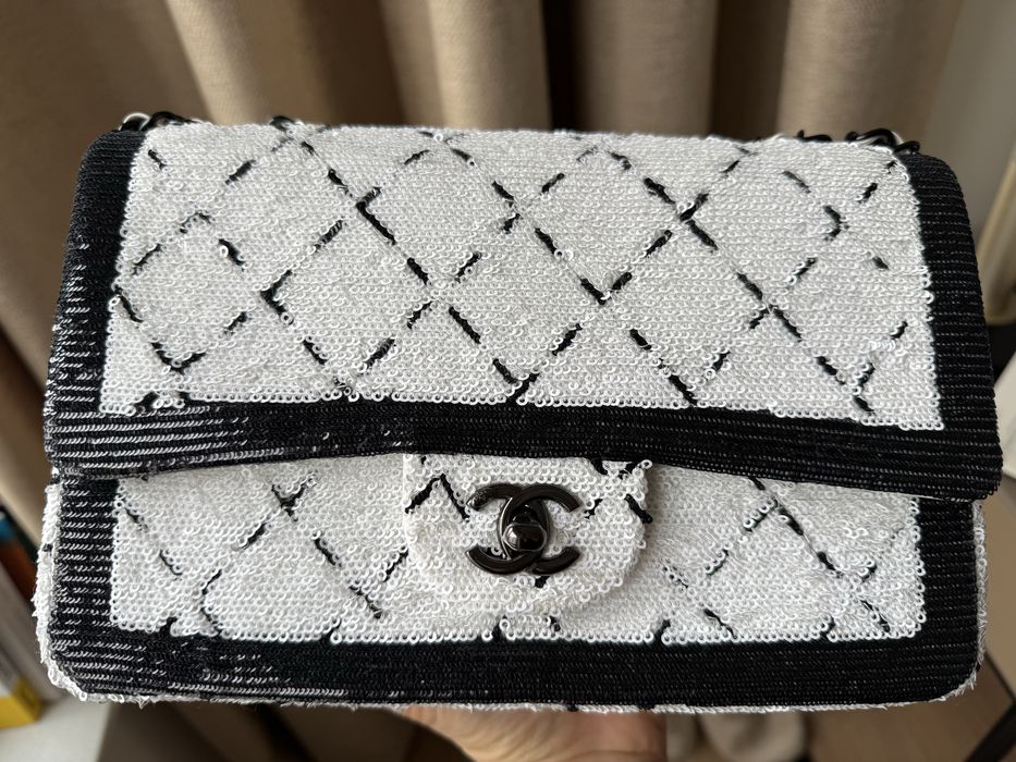 Chanel Sequins Flap Bag Medium - torebka z cekinami, oryginał
