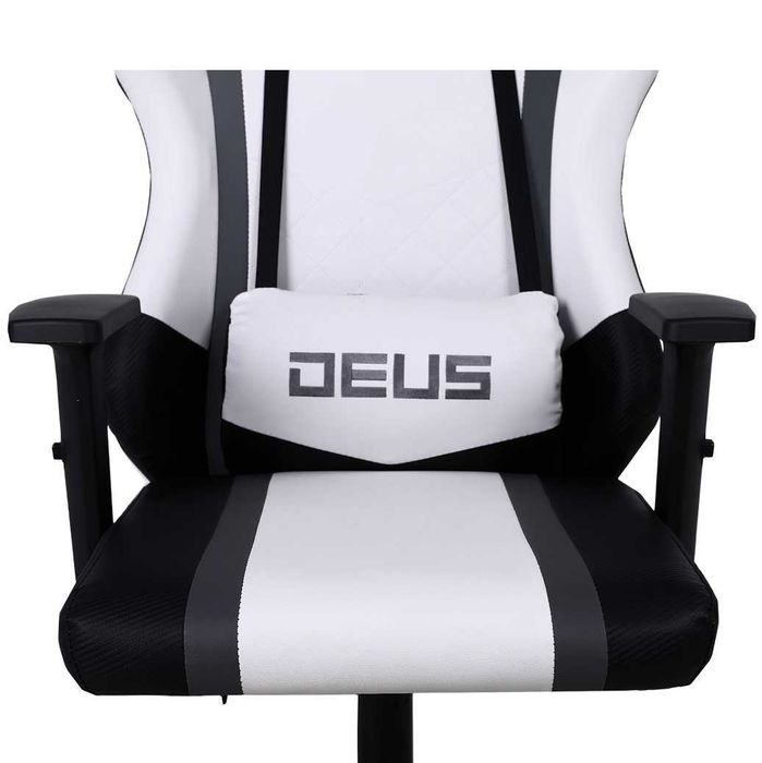 Fotel Gamingowy DEUS Storm White – Pełna Regulacja, Maksymalny Komfort