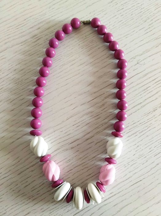 Kolia korale róż lila fiolet