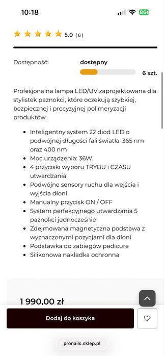 Lampa do paznokci