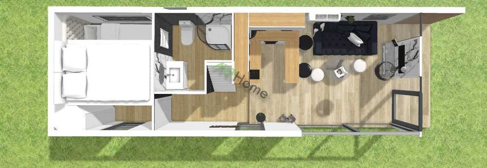 Nowoczesna Stodoła, Domek Premium 35m2 | ARTHome