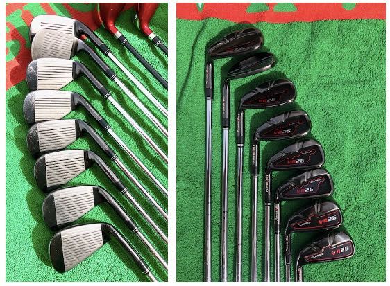 Left-handed POWERBILT CLASSIC Golf set, Cart, Travel bag, used