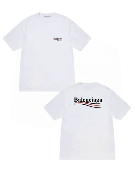 Мужские футболки Balenciaga BB черная белая унисекс баленсиага