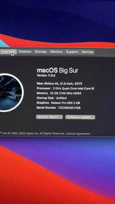 iMac 21.5” Retina 4K (2017) – 3 GHz, 32 GB RAM, 512 GB SSD