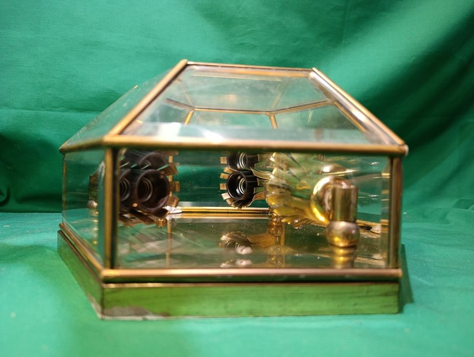 Lampa kinkiet plafon mosiężne  lata 70 vintage retro stylowe stare sta