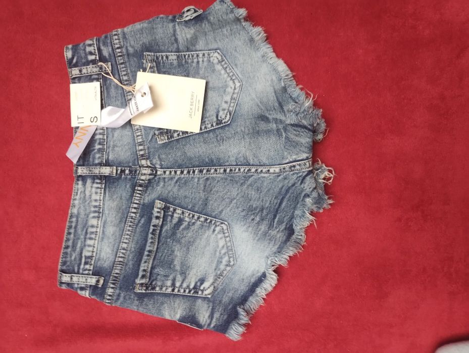 Szorty dżinsowe wysoki stan kokardki